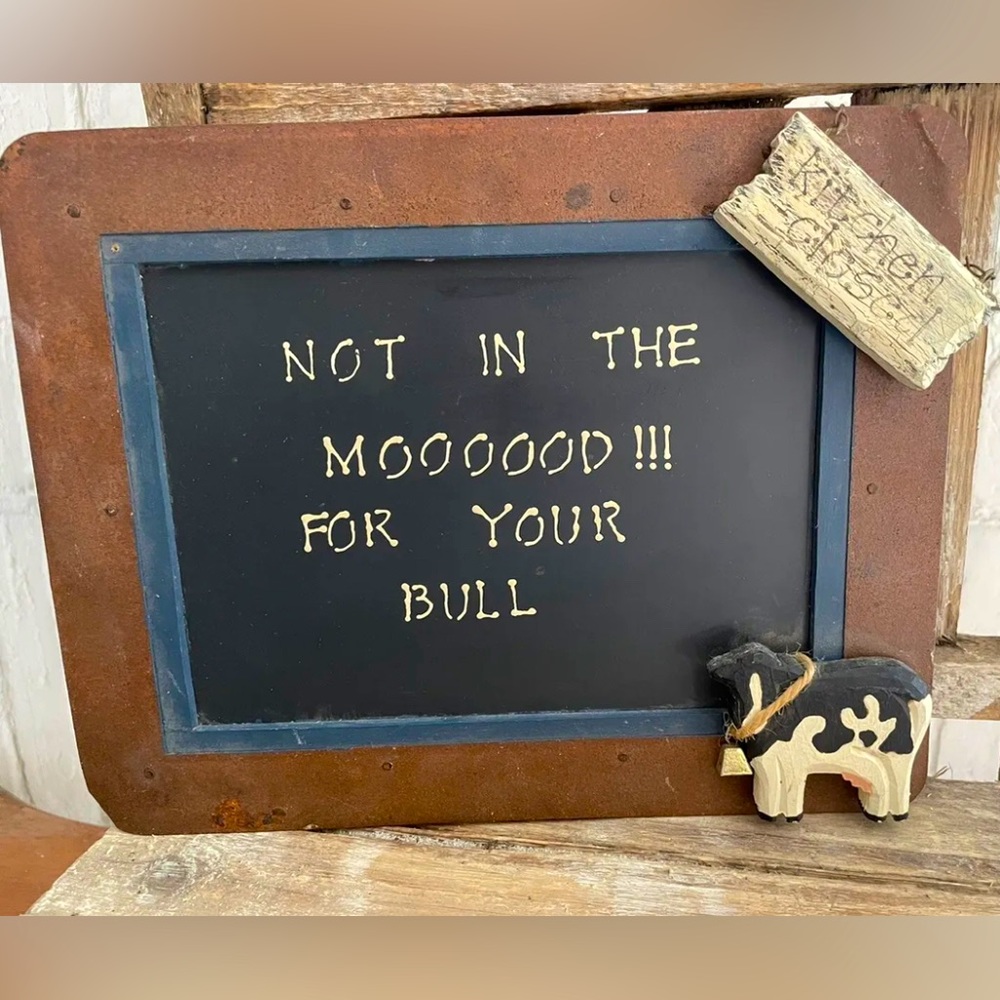 FARMHOUSE ~COW KITCHEN CLOSED NOT MOOD~ 3D Plaque/Sign NEW!